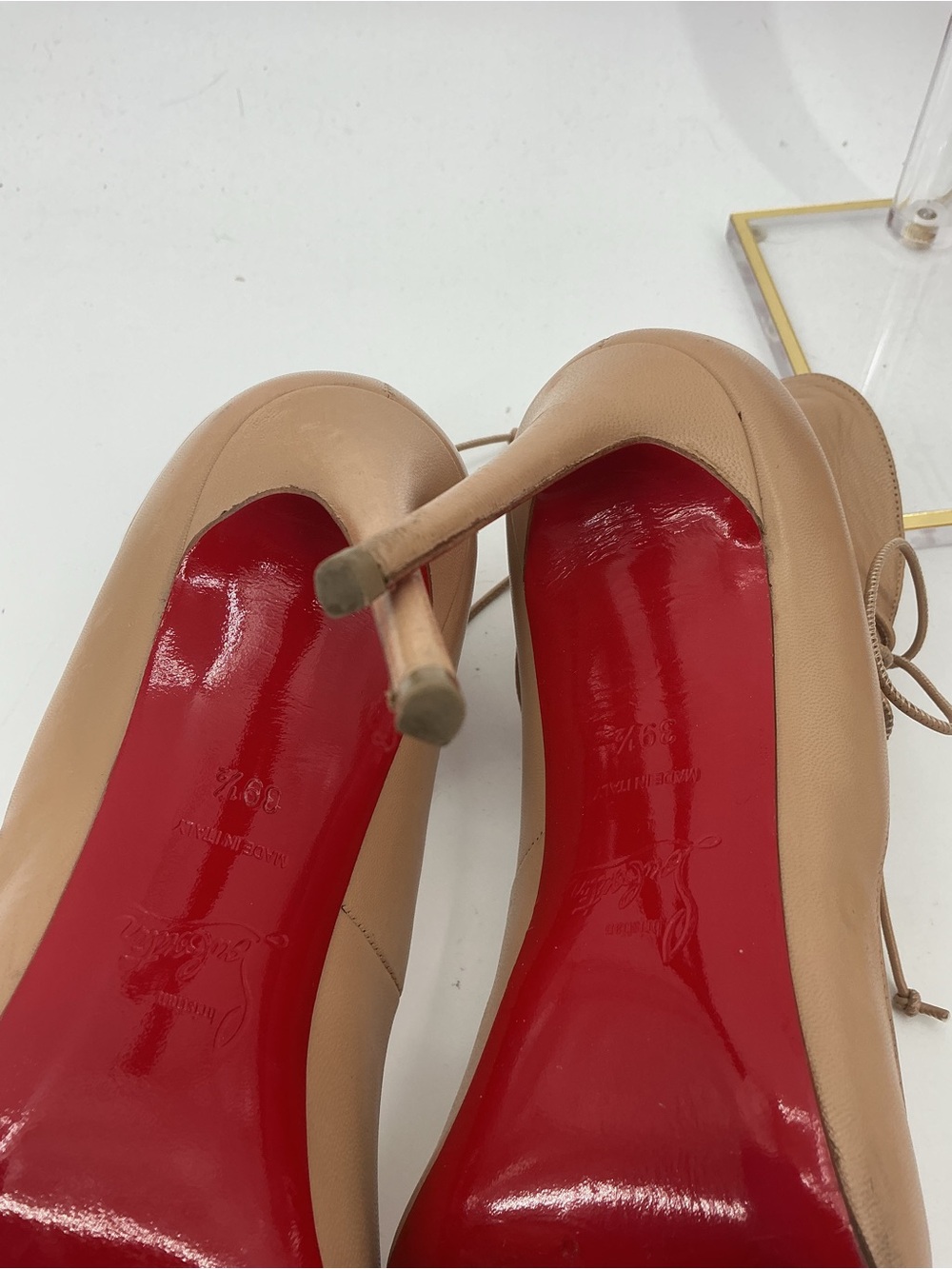 Christian Louboutin Mega Vamp 100 Pumps Beige Nappa Leather 39.5 - Picture 10 of 10